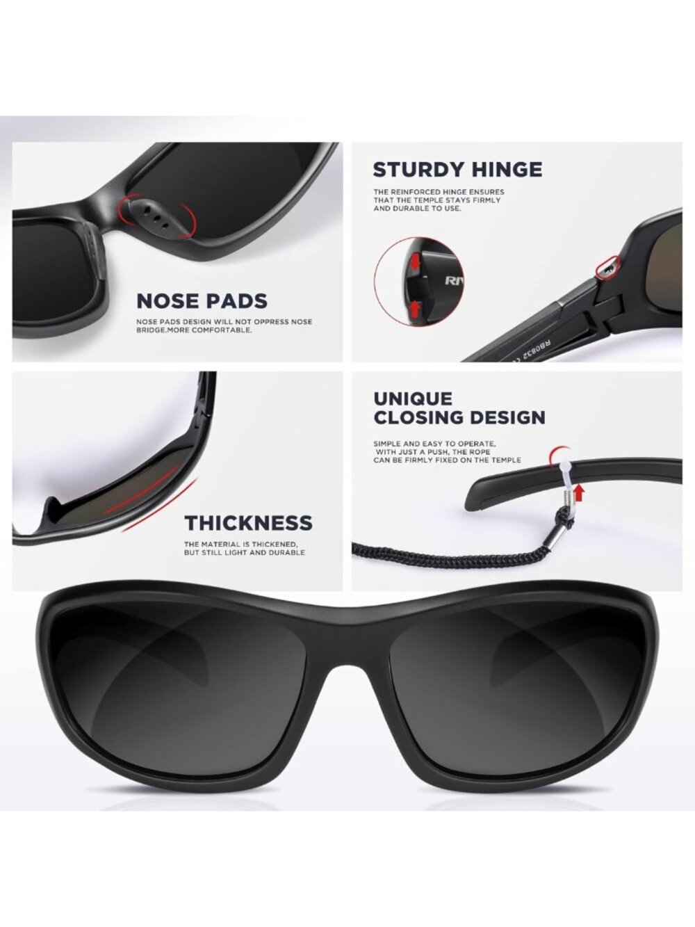 Polarized UV400 Sunglasses for Men & Women - Ideal for Fishing, Cycling - Picture 3 of 6